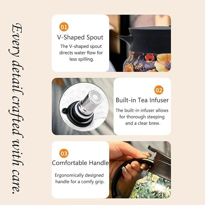 Vacuum Kettle Portable Hot Water- Green Teapot - NeworldStore